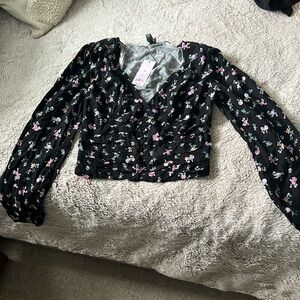 NWT wild fable floral print v neck blouse